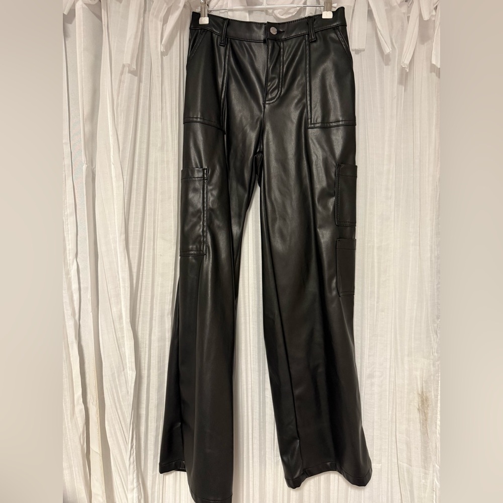 No Boundaries Black Faux Leather Pants